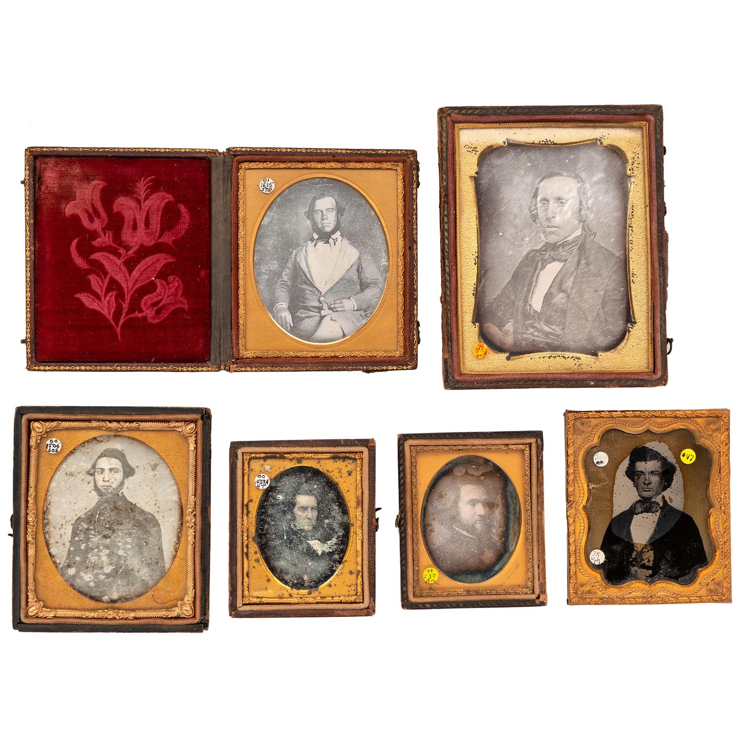 [EARLY PHOTOGRAPHY - PORTRAITURE]. A group of 10 cased images of men with notable facial hair, including: