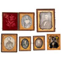 [EARLY PHOTOGRAPHY - PORTRAITURE]. A group of 10 cased images of men with notable facial hair, including: