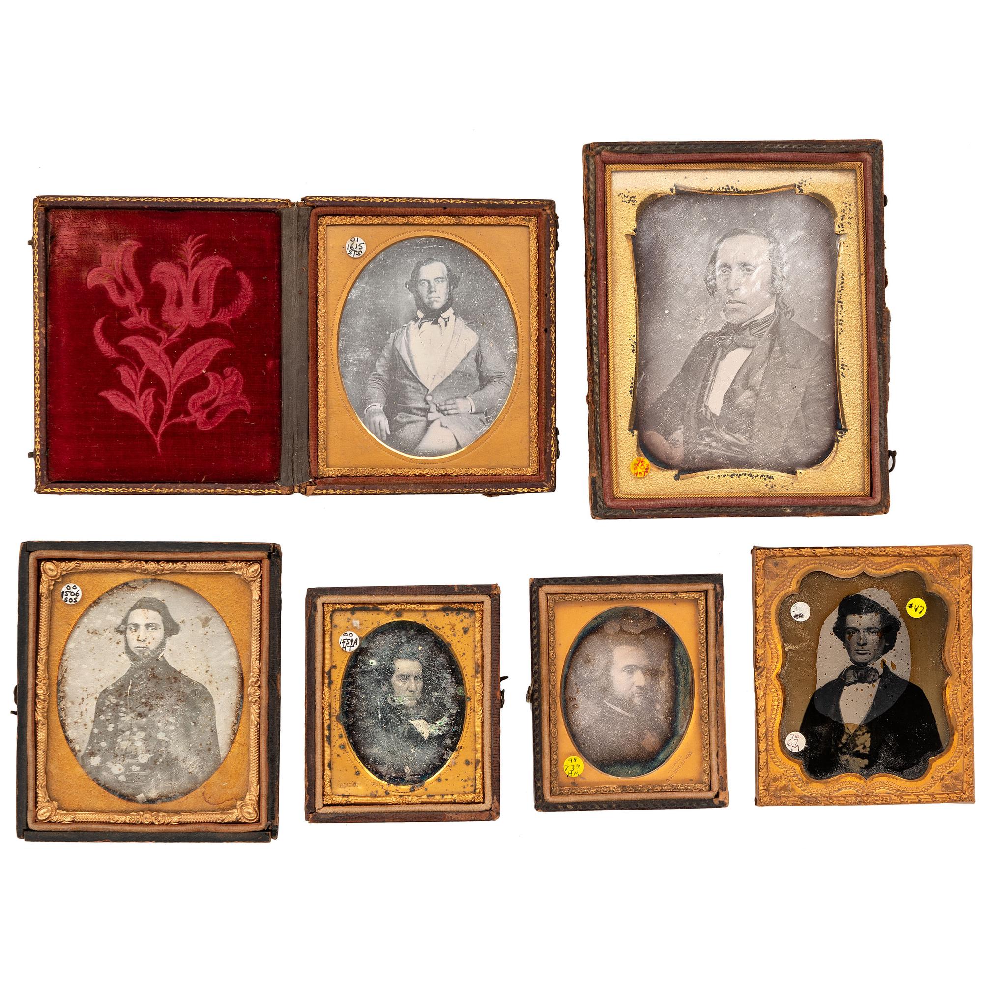 [EARLY PHOTOGRAPHY - PORTRAITURE]. A group of 10 cased images of men with notable facial hair, including: