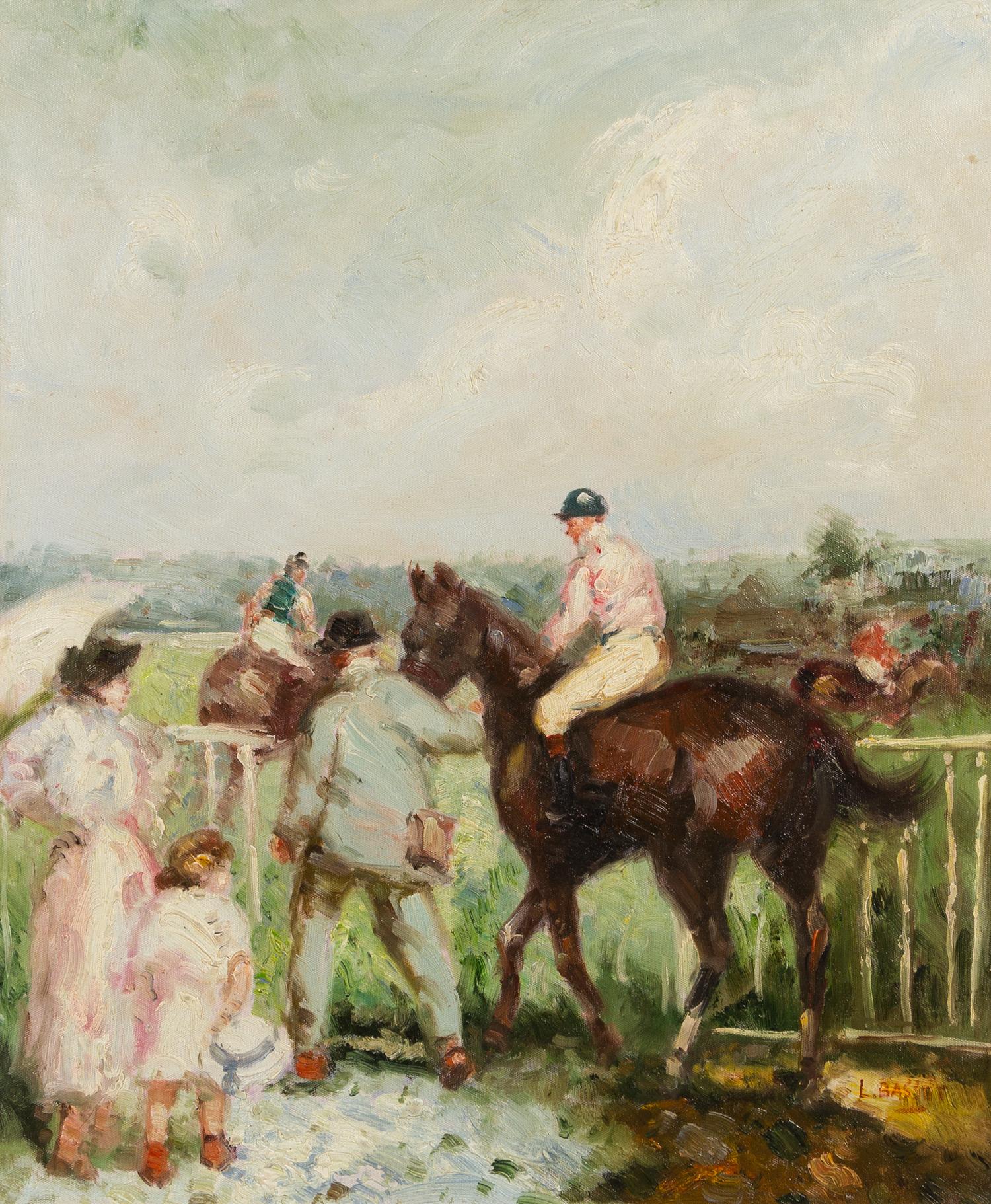Louis Basset, (French, b. 1948), At the Racecourse