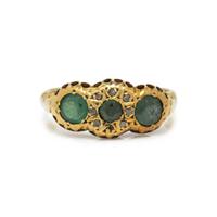ANTIQUE, EMERALD AND DIAMOND RING