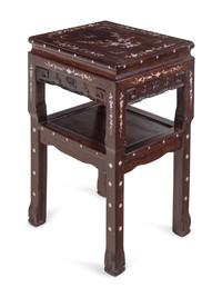 A Set of Chinese Rosewood and Mother-of-Pearl Inlaid Furniture