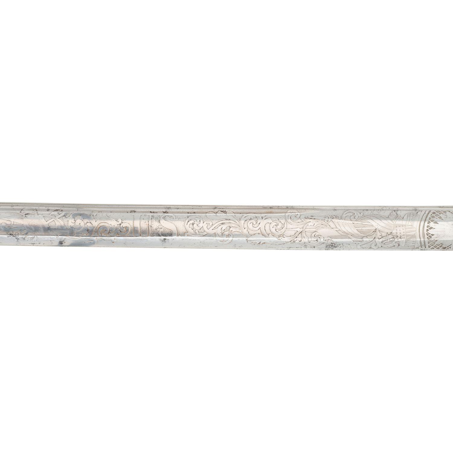 Published Horstman Model 1850 Staff & Field Officers Topographical Engineers Sword Inscribed to Lt. O.G. Wagner - Died of Wounds at Yorktown