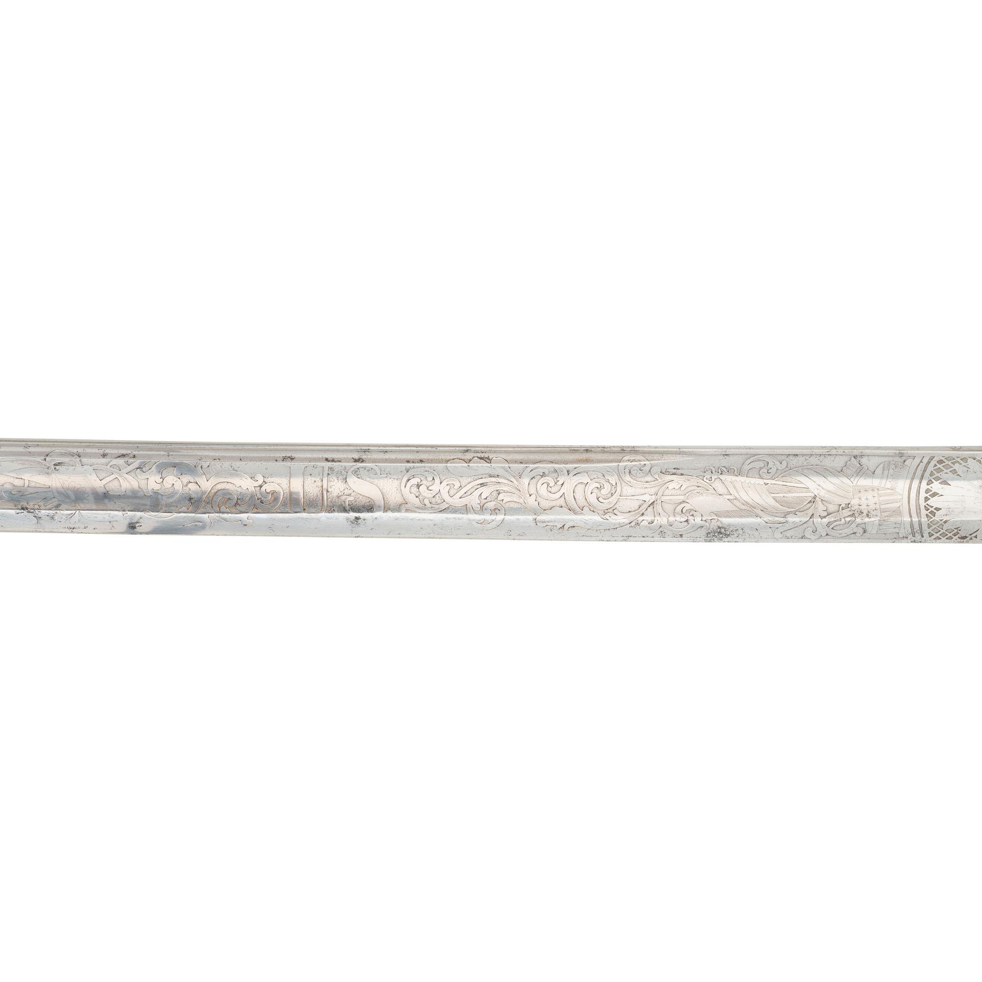 Published Horstman Model 1850 Staff & Field Officers Topographical Engineers Sword Inscribed to Lt. O.G. Wagner - Died of Wounds at Yorktown