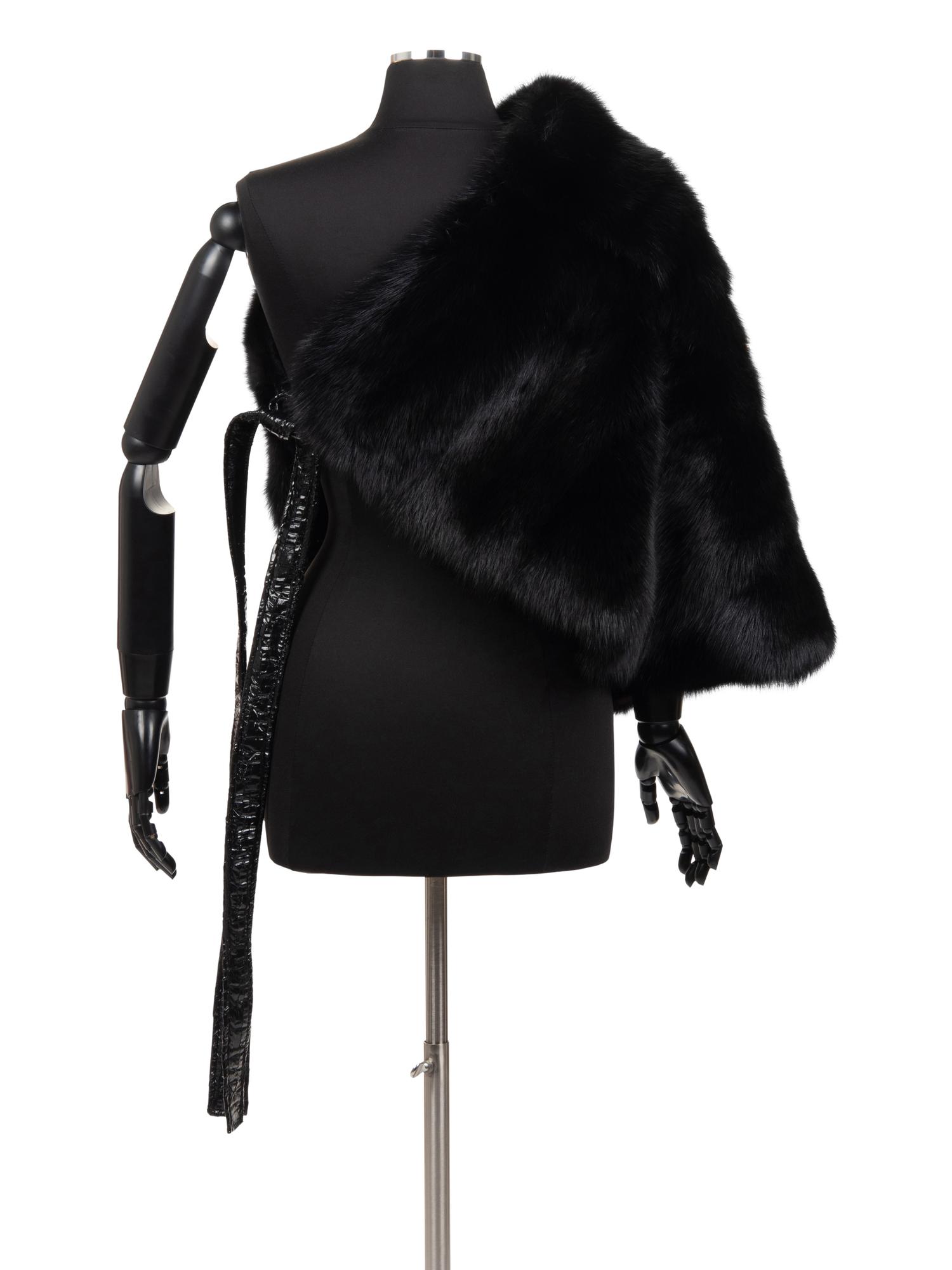 Ralph Rucci Sable One Shoulder Capelet, Fall 2007