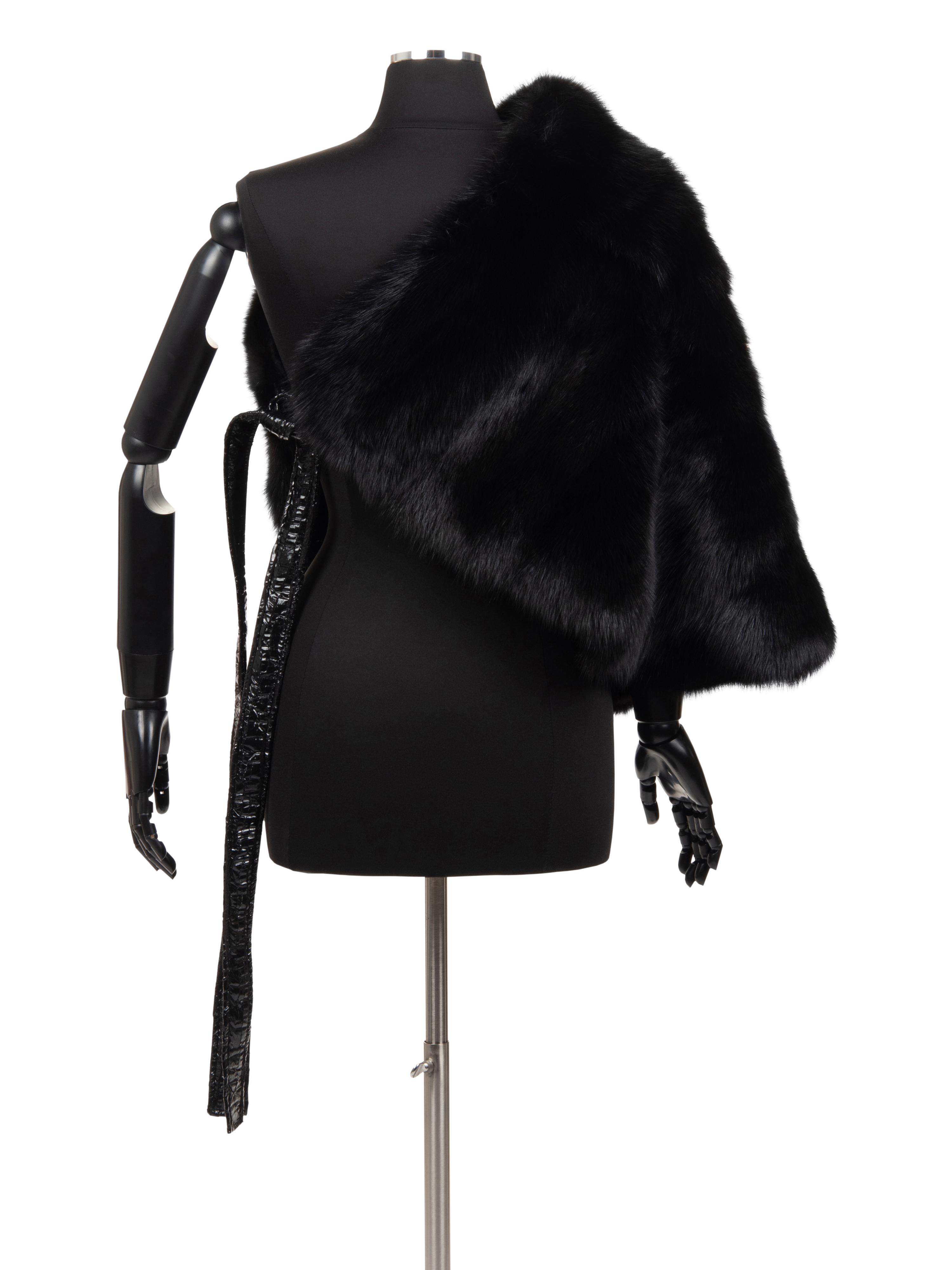 Ralph Rucci Sable One Shoulder Capelet, Fall 2007