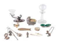 A Group of Silver and Mother of Pearl Sewing Accessories