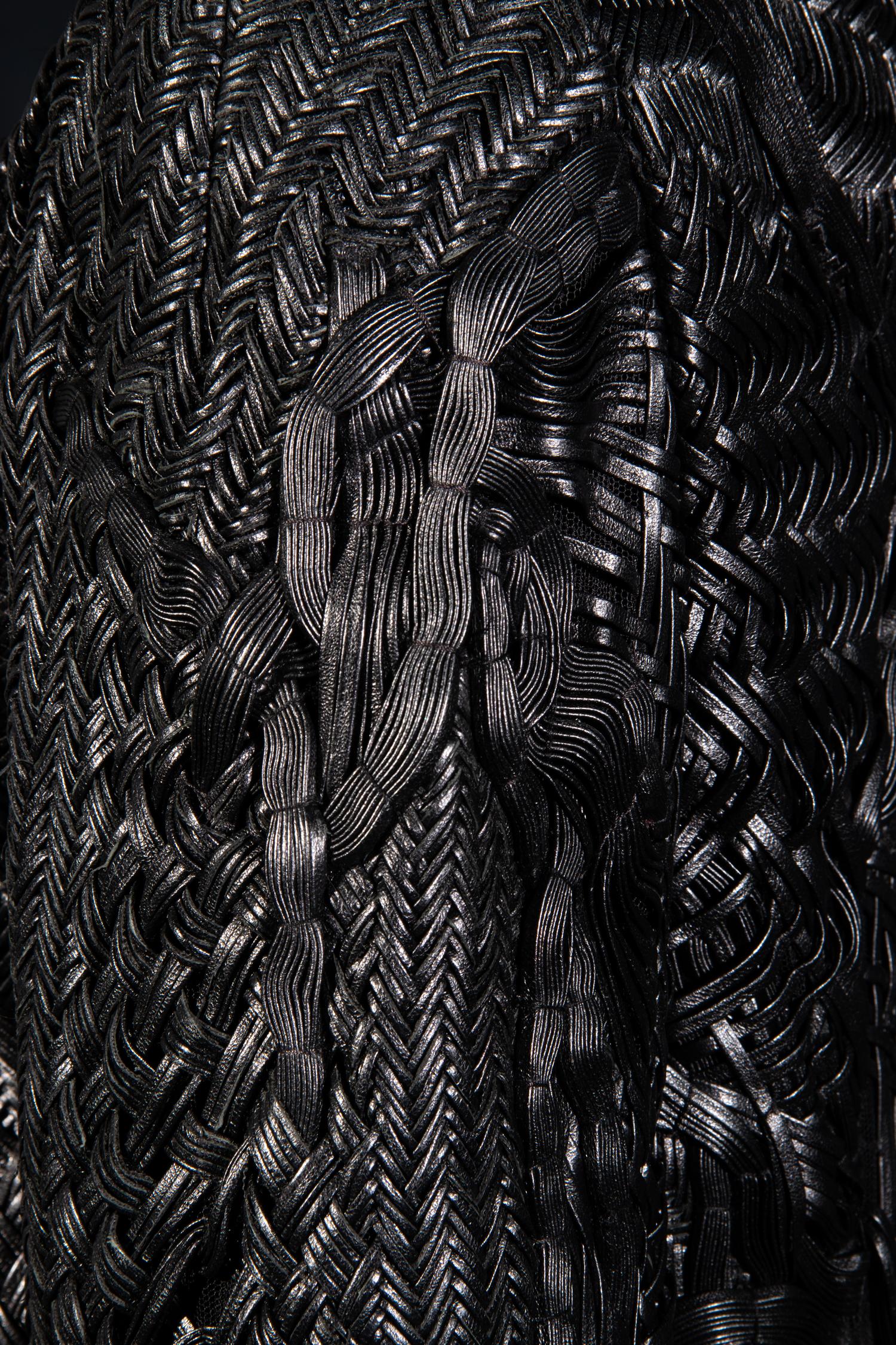 Chado Ralph Rucci Braided and Woven Leather Jacket