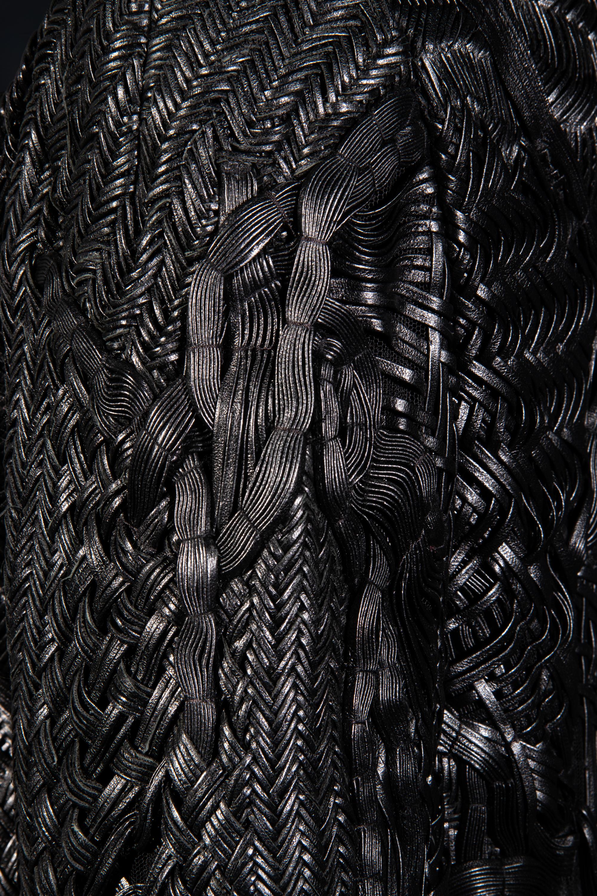 Chado Ralph Rucci Braided and Woven Leather Jacket