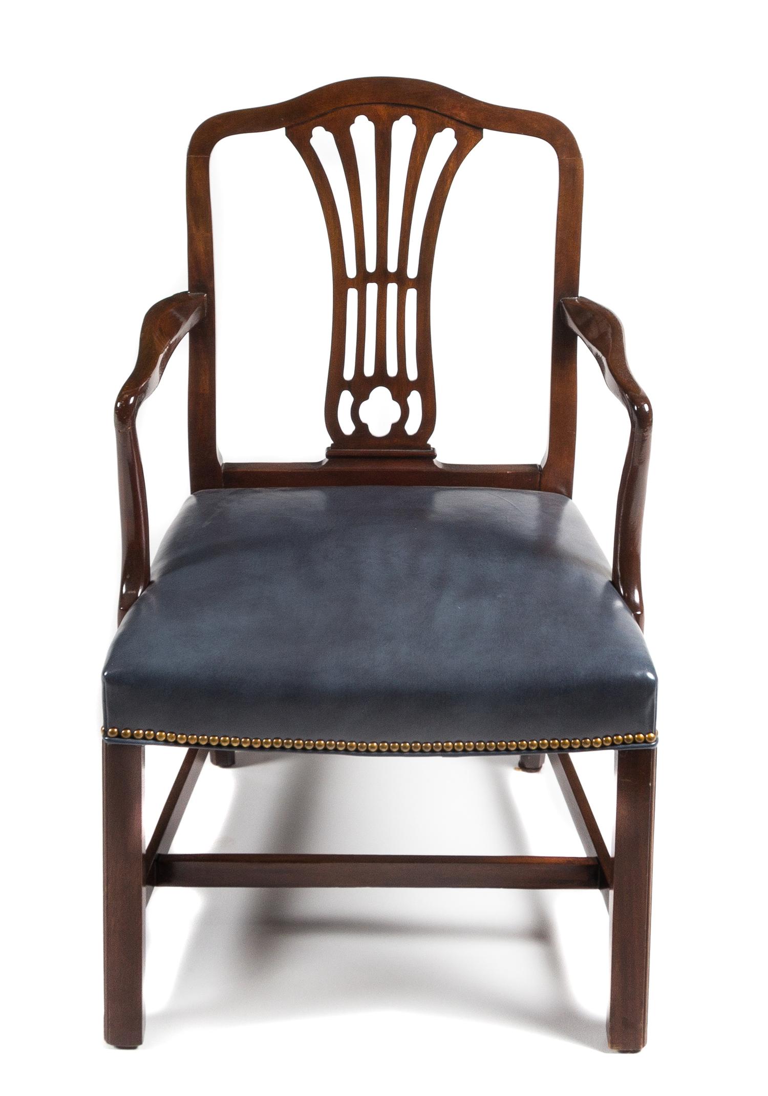 A George III Style Mahogany Armchair Height 39 inches. — HICKORY CHAIR CO., 20TH CENTURY