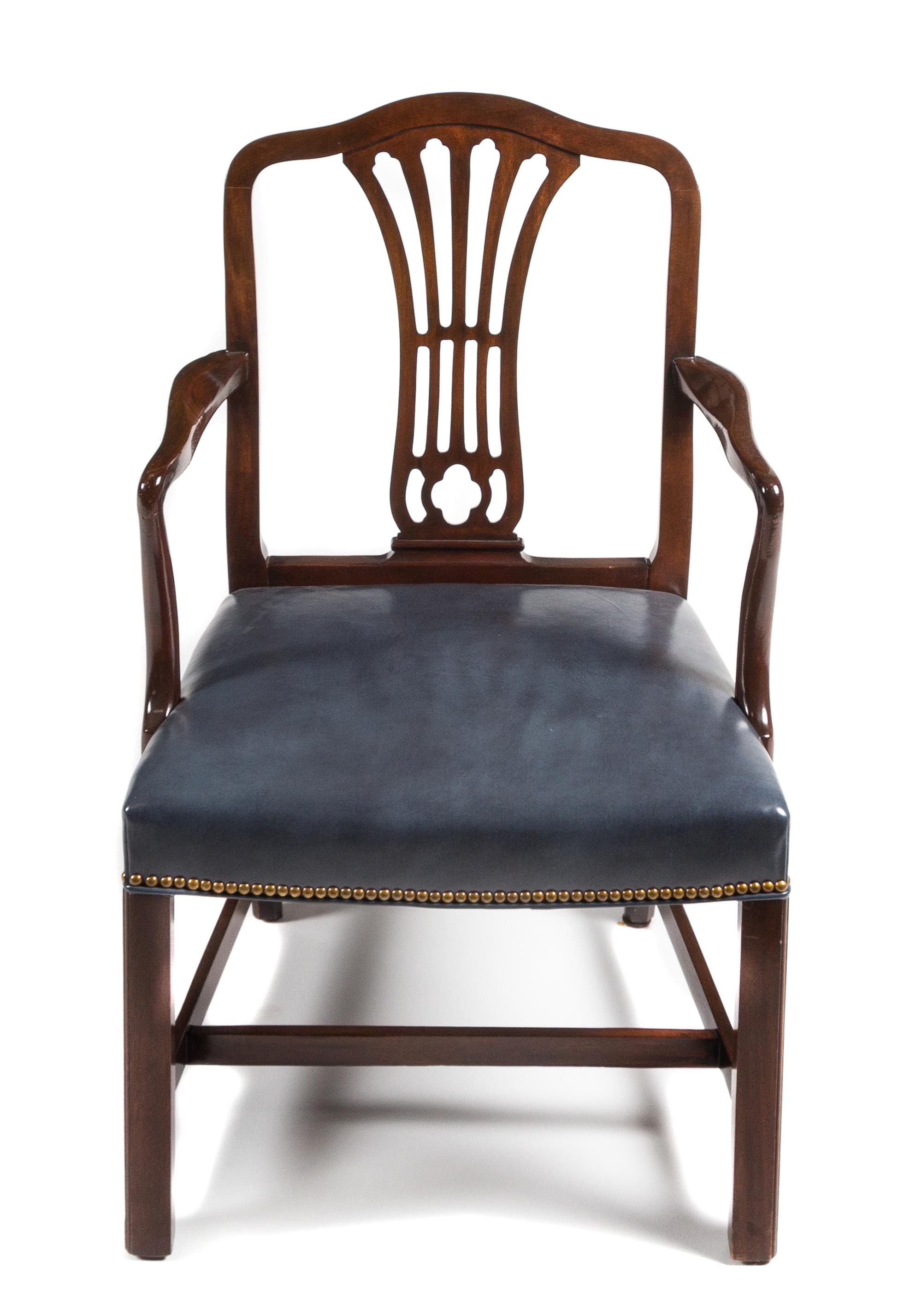 A George III Style Mahogany Armchair Height 39 inches. — HICKORY CHAIR CO., 20TH CENTURY