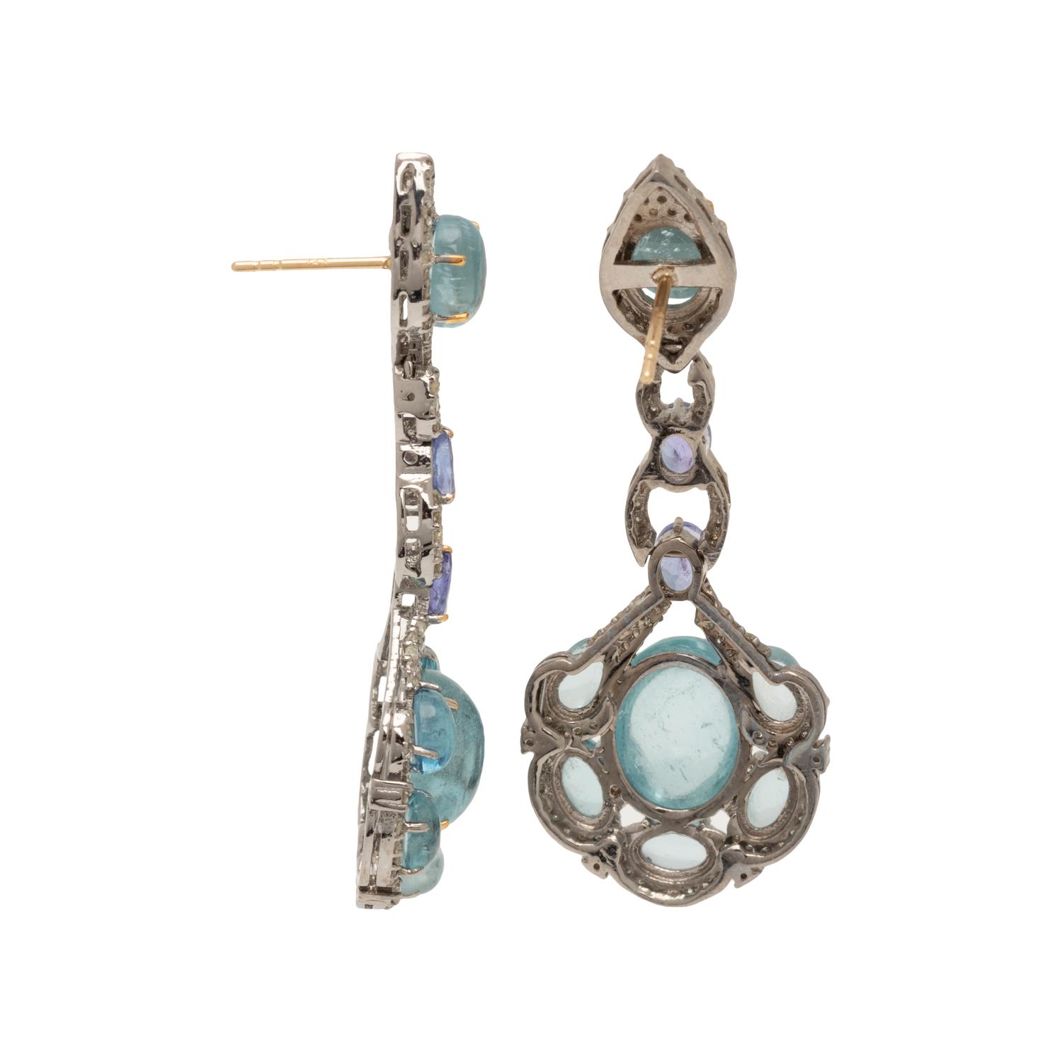 GEMSTONE AND DIAMOND EARRINGS