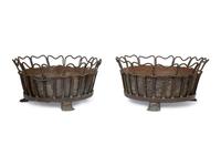 A Pair of Continental Metal Jardinières