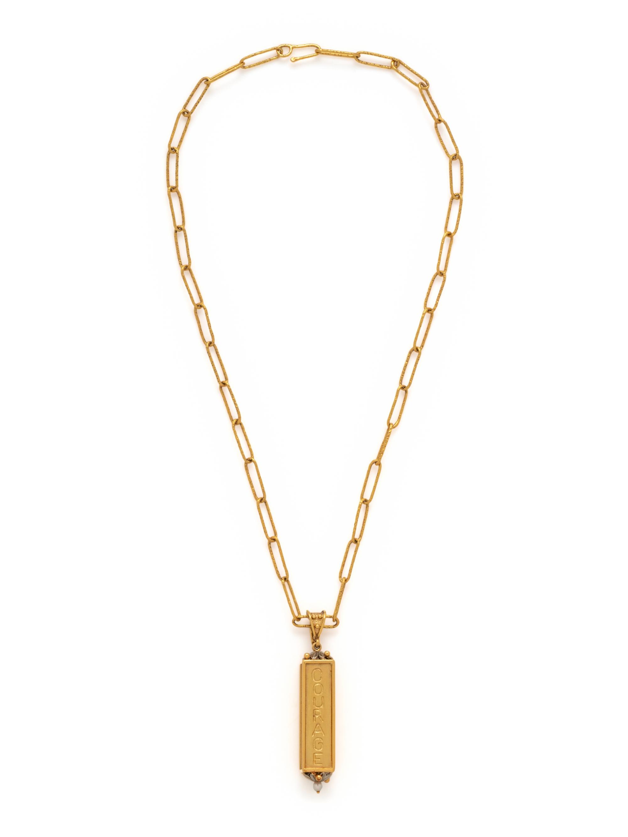 YELLOW GOLD AND CULTURED PEARL PENDANT/NECKLACE
