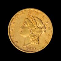 A United States 1861-S Liberty Head $20 Gold Coin