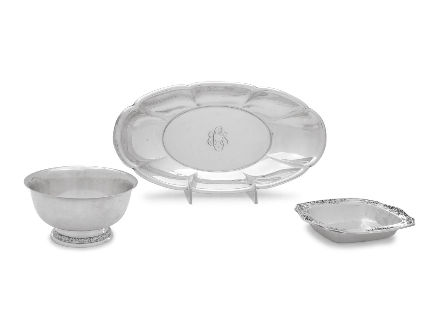 A Group of Three American Silver Serving Articles