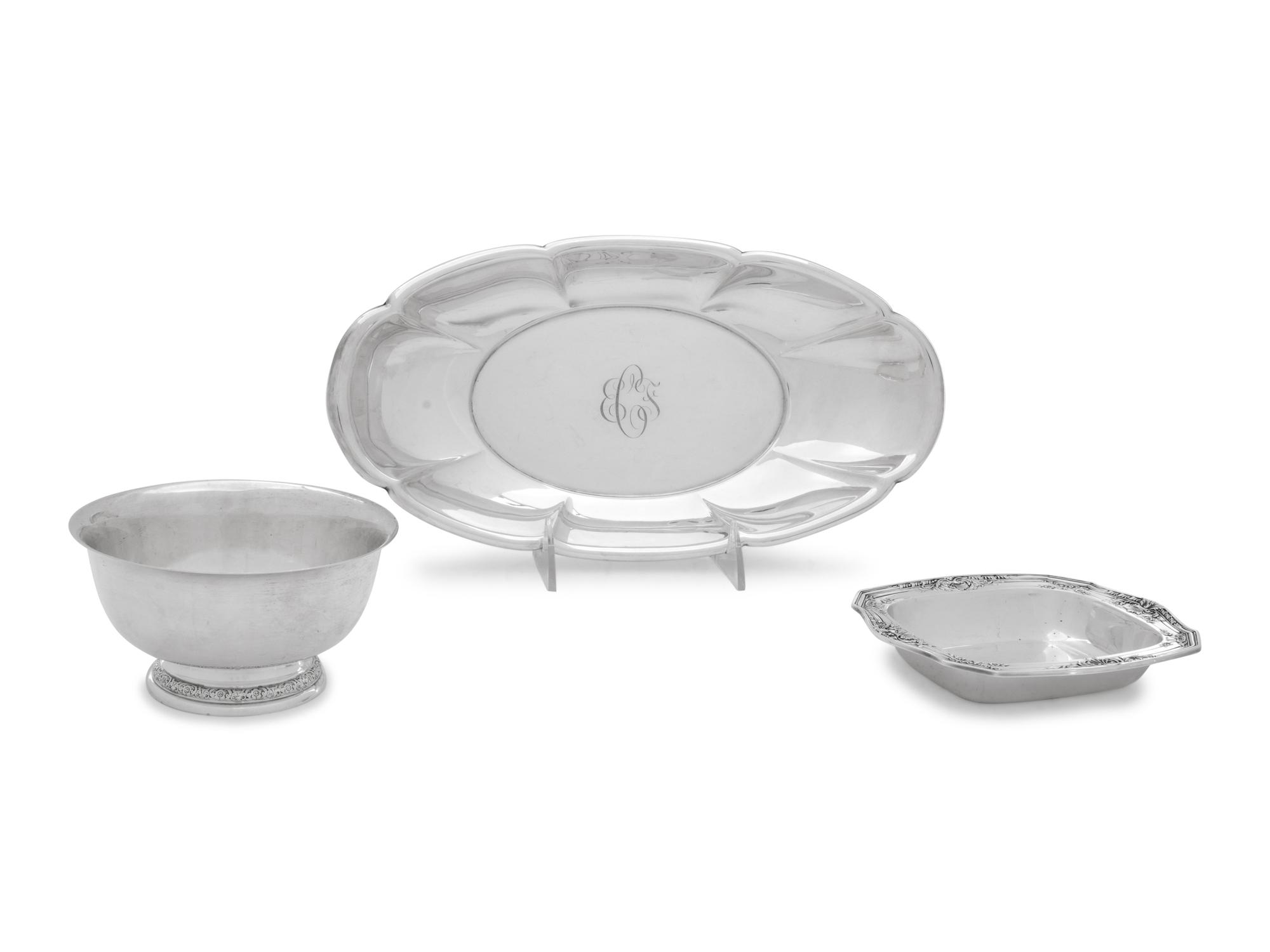 A Group of Three American Silver Serving Articles