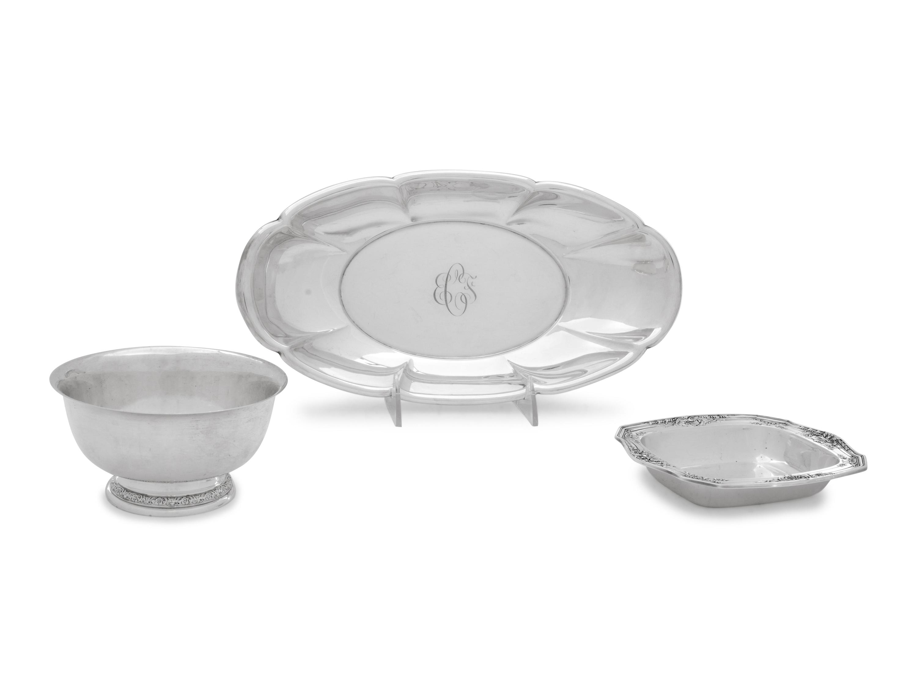 A Group of Three American Silver Serving Articles