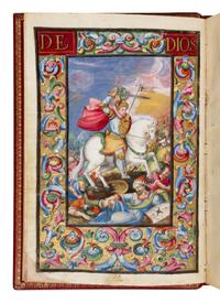 JUAN DEL CASTILLO (likely) (Seville, c. 1584-1640) Carta Ejecutoria de hidalguía (for Diego Maldonado), Illuminated manuscript on parchment [Spain, Granada and Seville, c. 1604–1605]