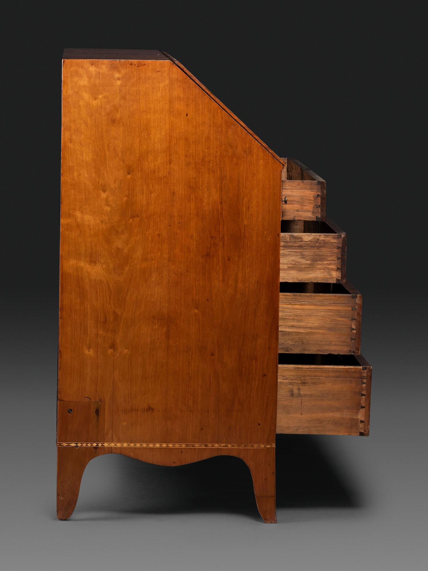 A Federal Inlaid Cherrywood Slant-Front Desk
