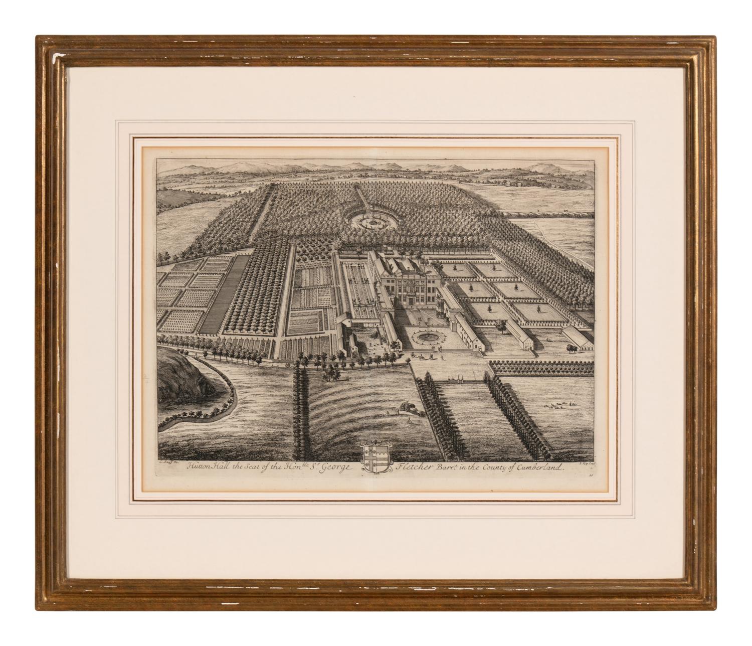 A Set of Ten Topographical Engravings in Giltwood Frames