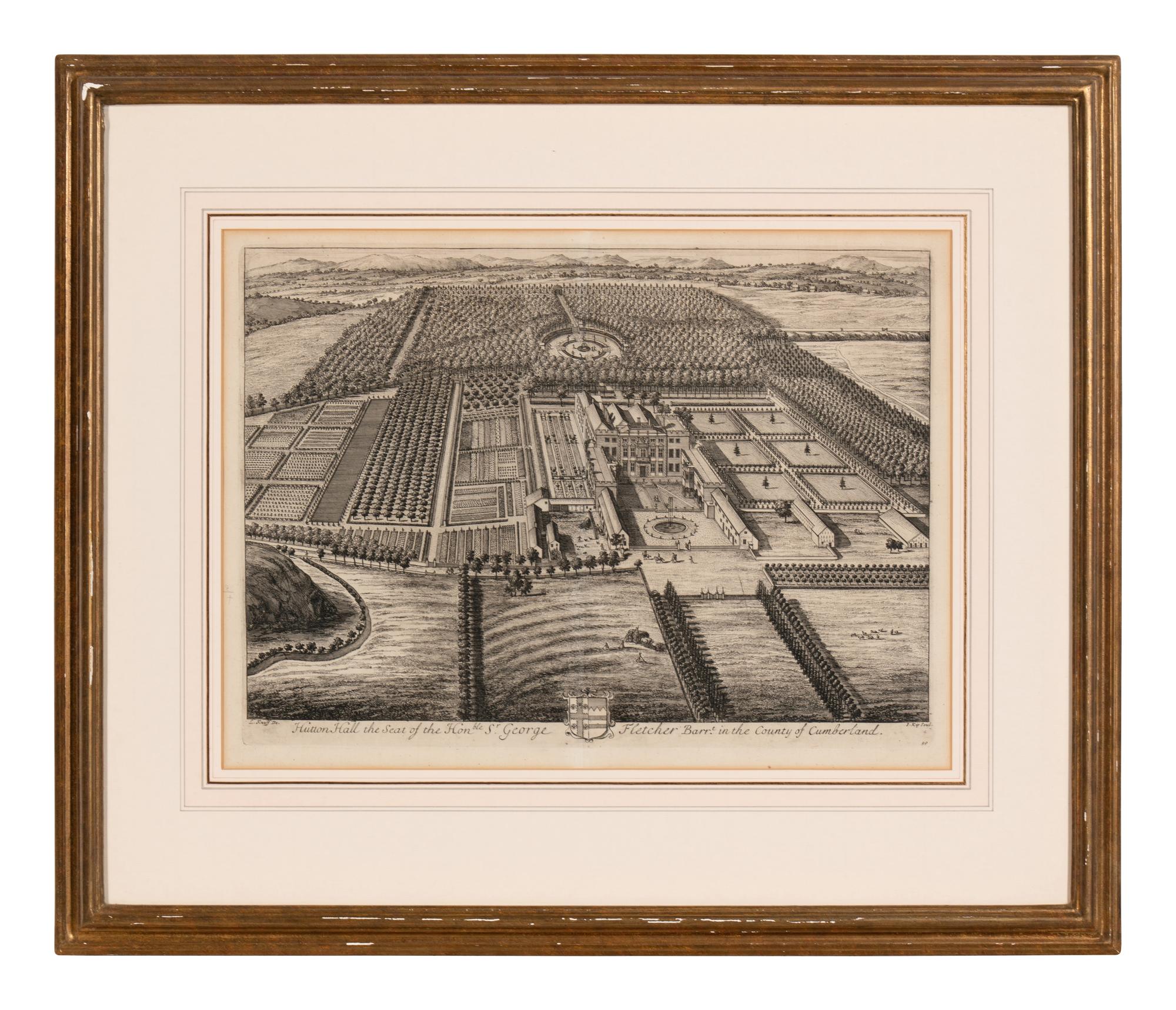 A Set of Ten Topographical Engravings in Giltwood Frames