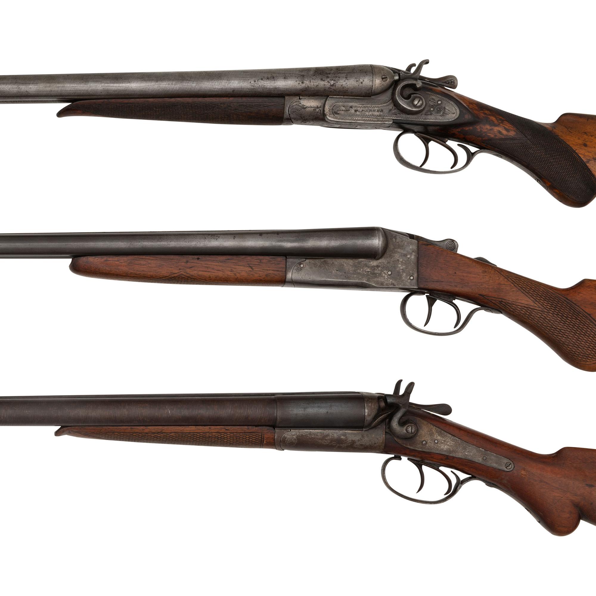 ** Lot of 3 SxS Shotguns Including: T. Parker, Lefever, H. Pieper