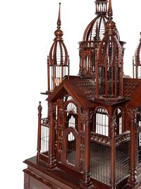 A Continental Mahogany Birdcage on Stand