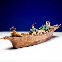 Greenlandic Inuit Umiak with Rowers
