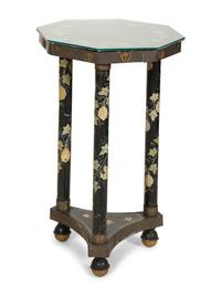 An English Painted Tole Octagonal Side Table
