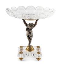 A Baccarat Silvered Bronze and Cut Glass Tazza