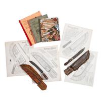 Rare MH Cole Skinning Knife Book Archive with Two Knives, MH Cole Scabbards and Original Publication Illustrations and More