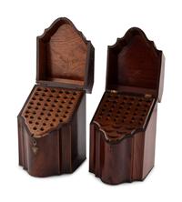 Two George III Mahogany Knife Boxes