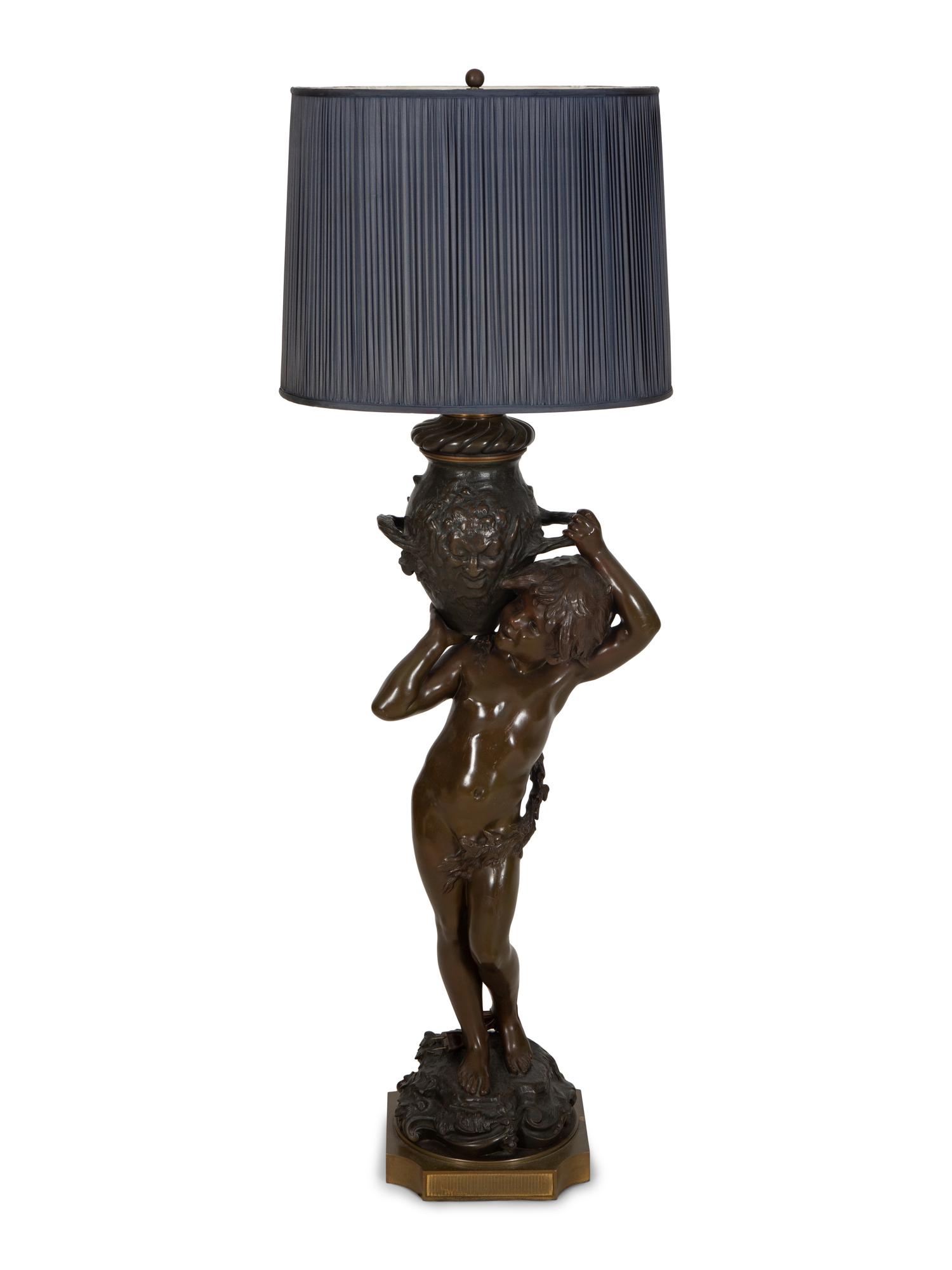 Boy with Amphora now mounted as a lamp