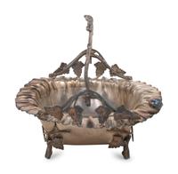 An American Quadruple-Plate Centerpiece Basket
