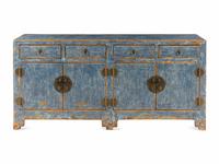 A Chinese Style Blue-Painted Console Cabinet