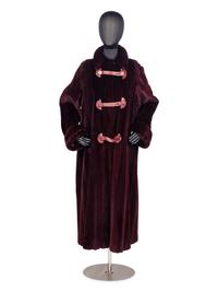Valentino Burgundy Sheared Mink Coat