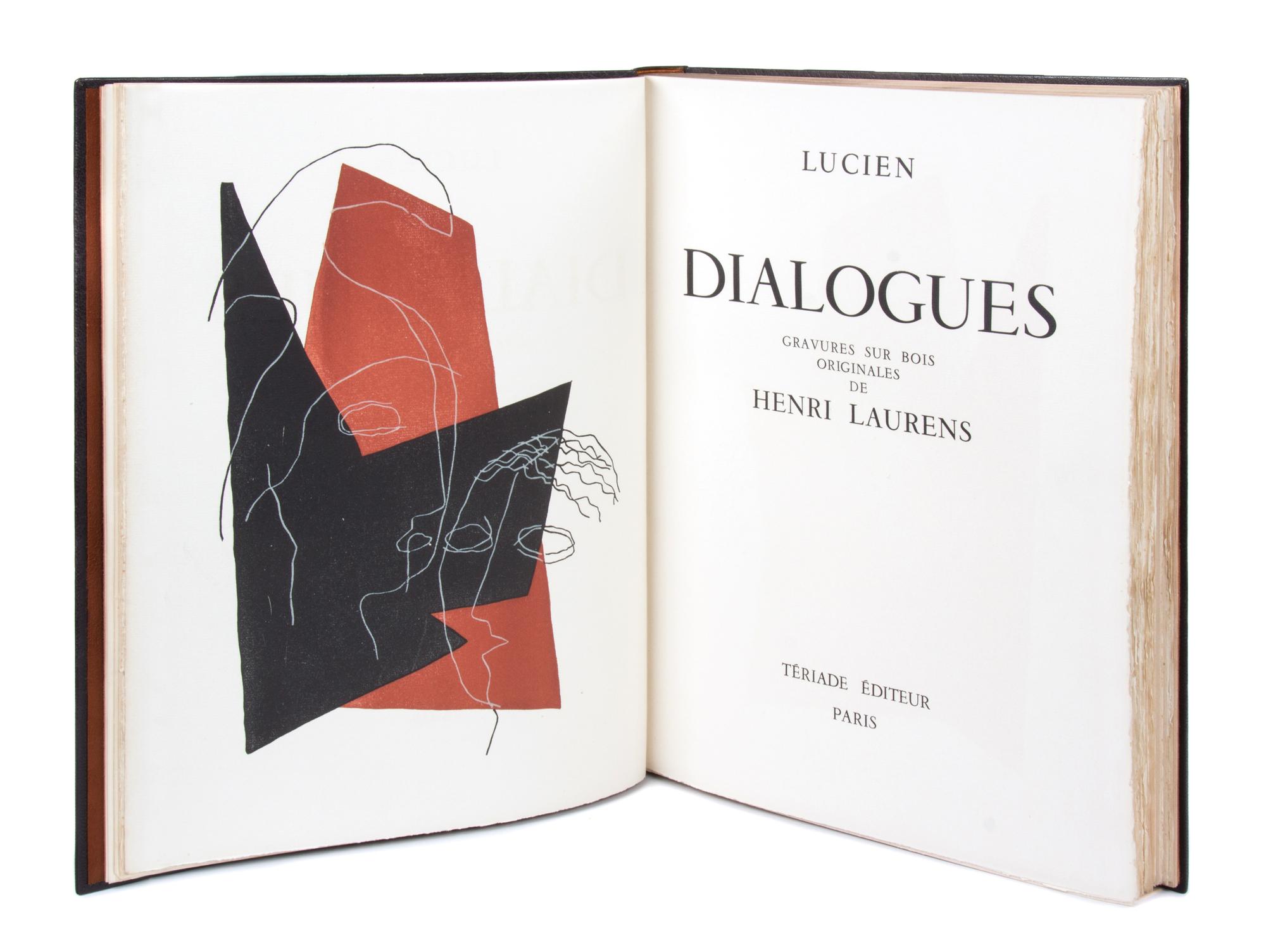 (LAURENS, HENRI) LUCIEN DE SAMOSATE [LUCIAN]. Dialogues. Paris, [1951]. Limited. Bound by Robert Bonfils. Signed.