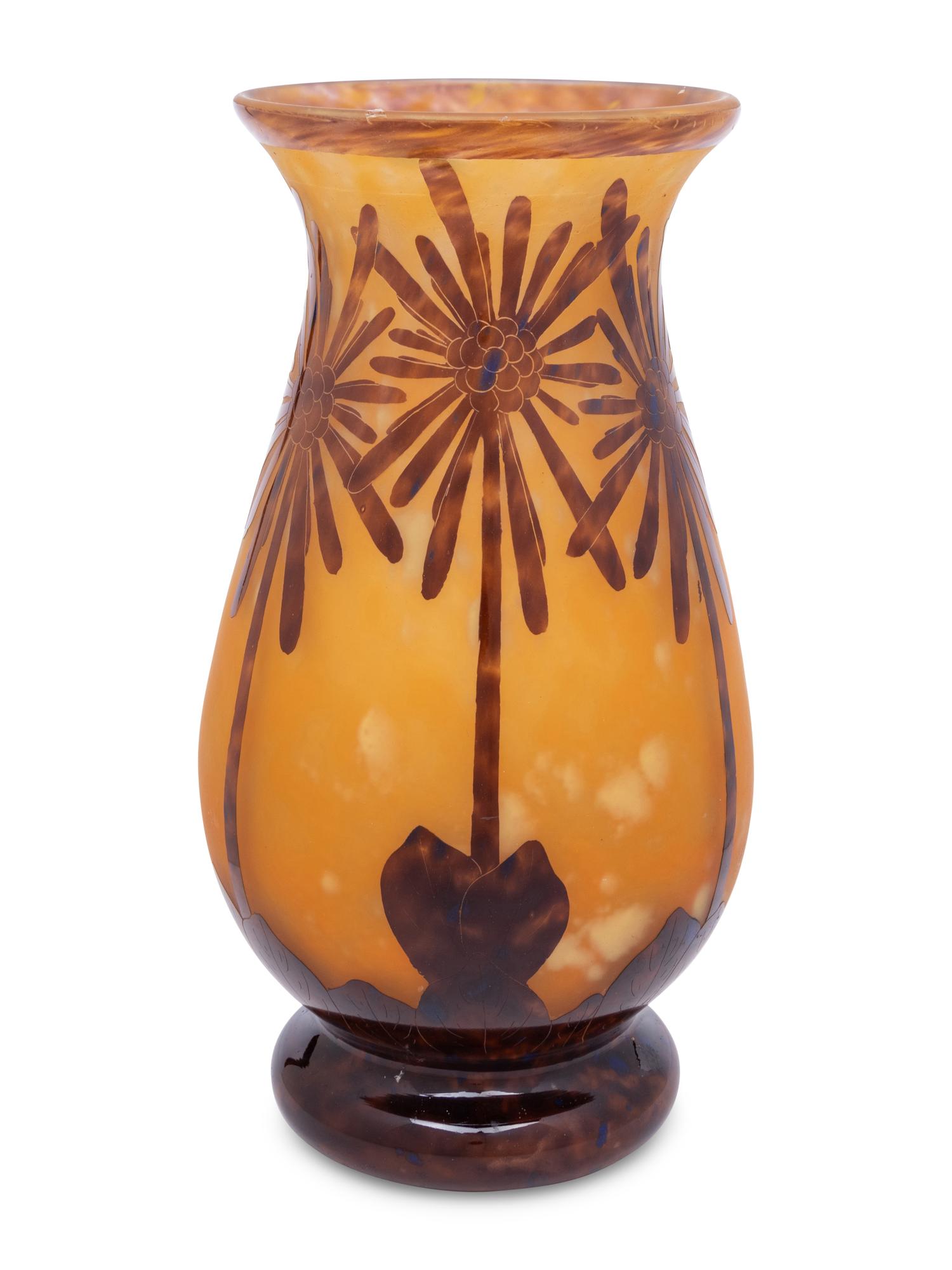 A Le Verre Français Charder Cameo Glass Vase