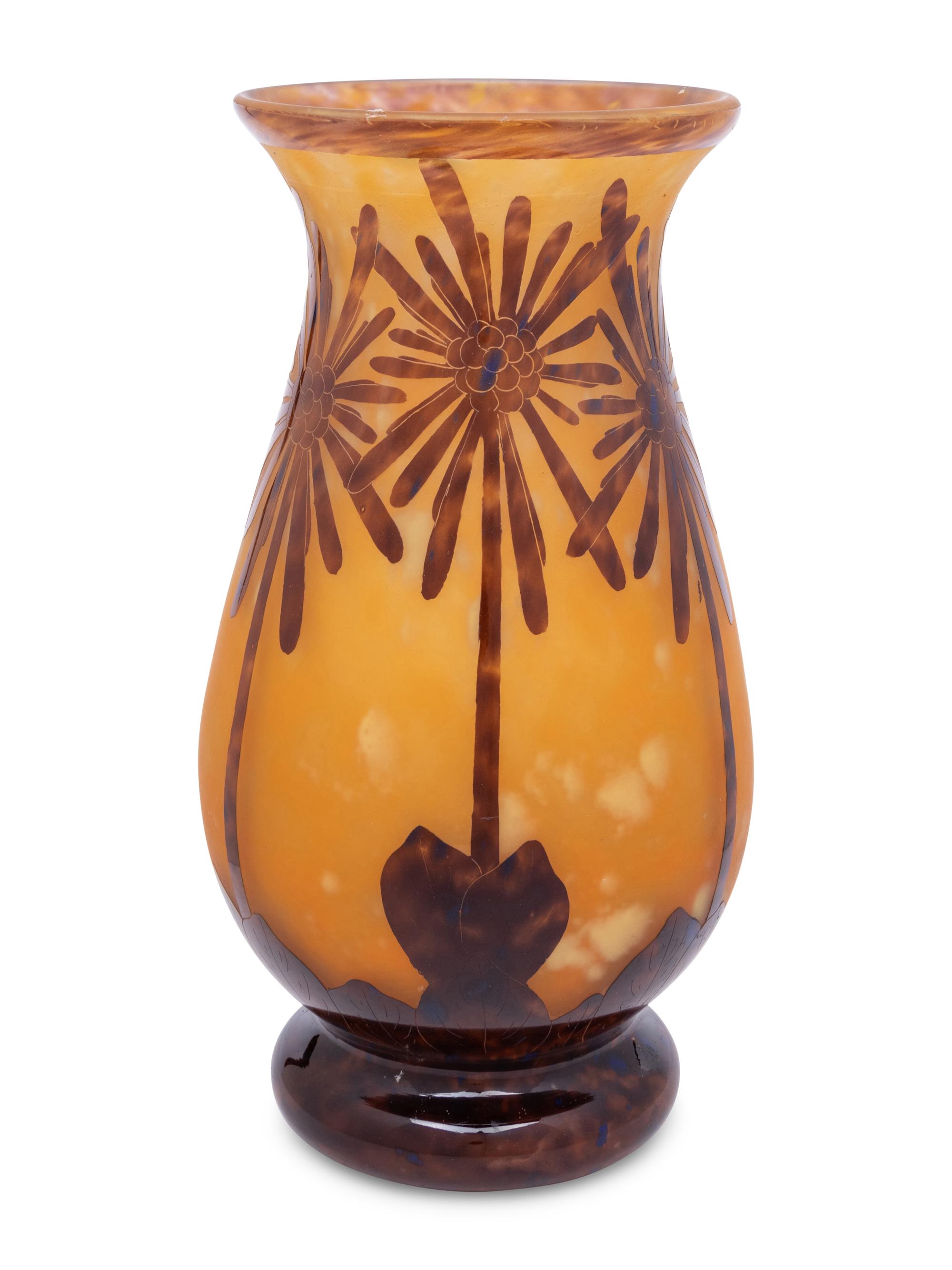 A Le Verre Français Charder Cameo Glass Vase