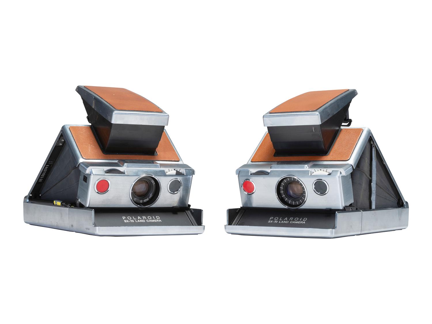 [CAMERAS]. 3 Polaroid cameras, incl. SX70 and Model 95 outfit with accessories.
