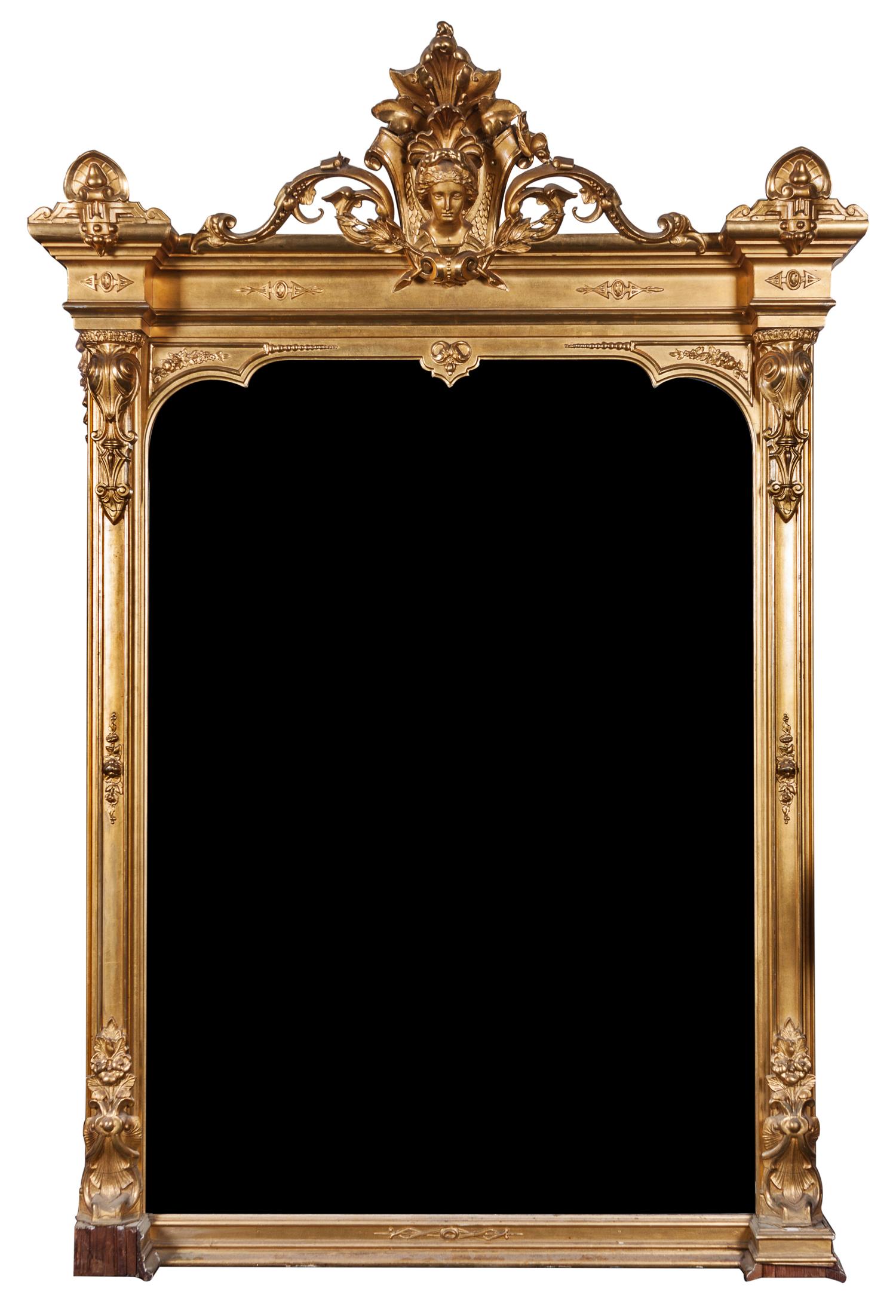 A Victorian Giltwood Pier Mirror 76 x 52 inches.