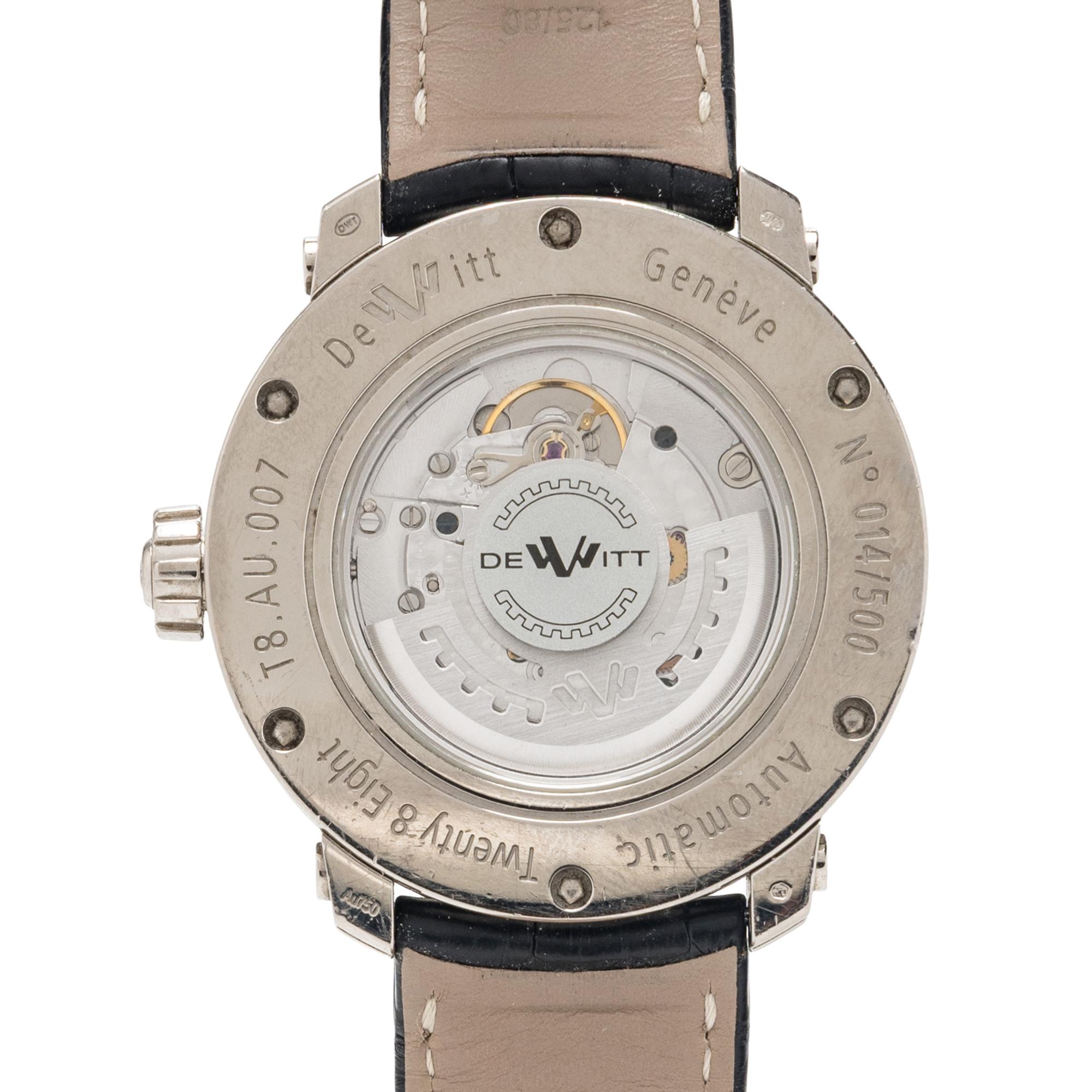 DEWITT, 'TWENTY-8-EIGHT' 18K WHITE GOLD WATCH