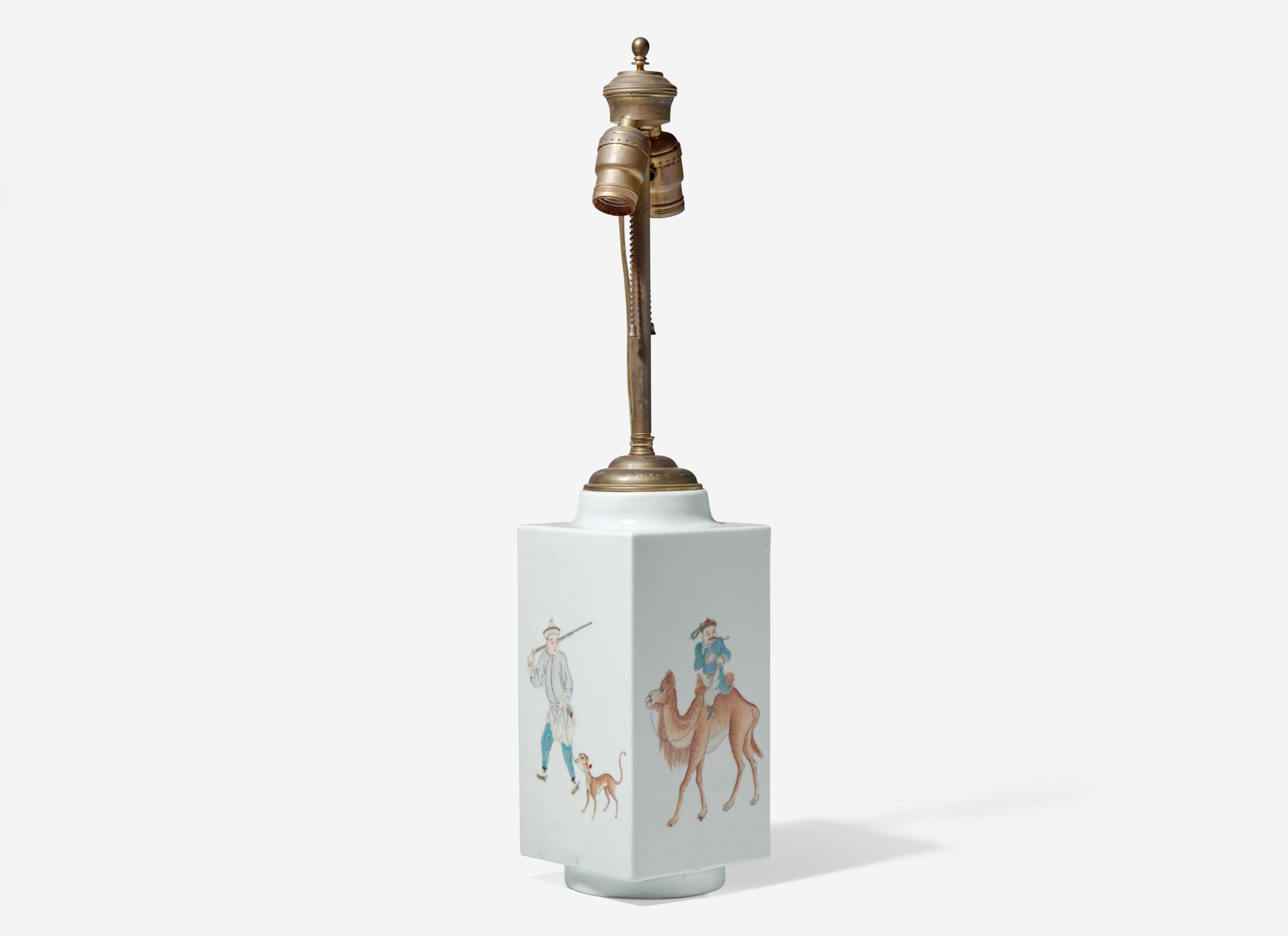 A Chinese Famille Rose Decorated 'Cong' Vase