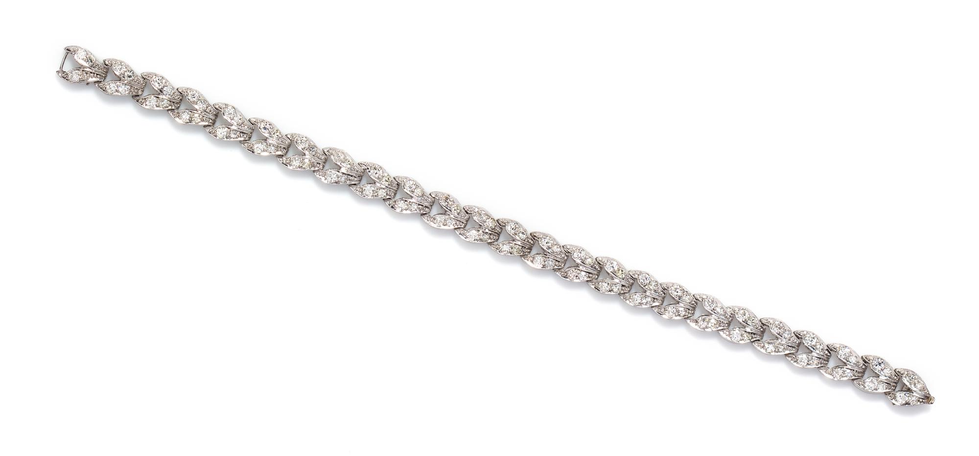 A Platinum and Diamond Bracelet, 12.40 dwts.