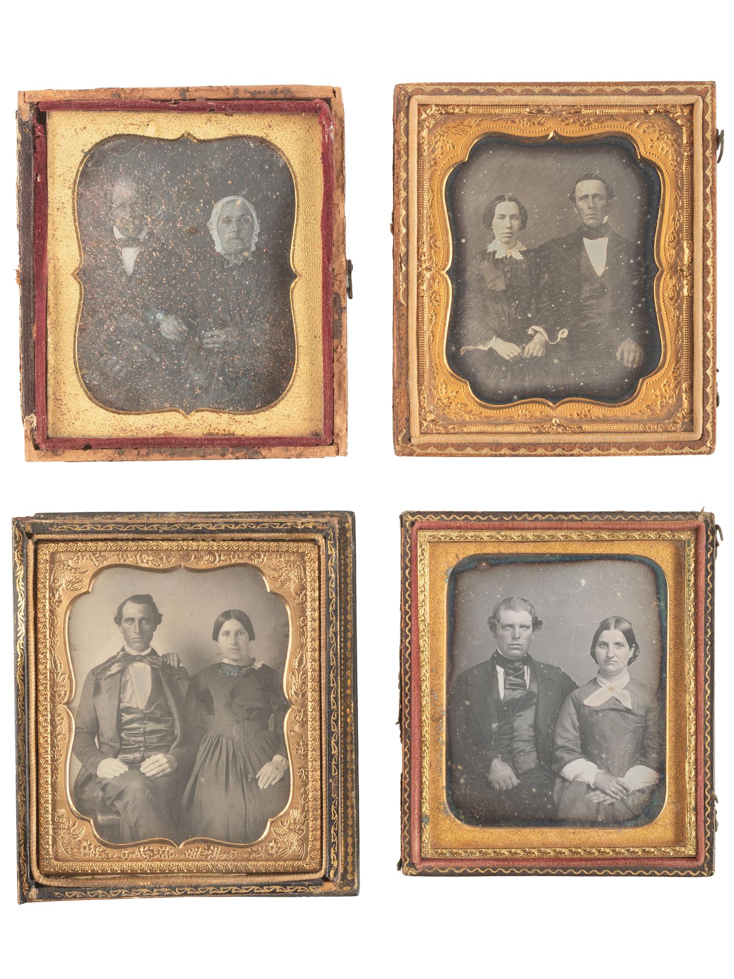 [EARLY PHOTOGRAPHY]. 18 sixth plate daguerreotypes of couples.