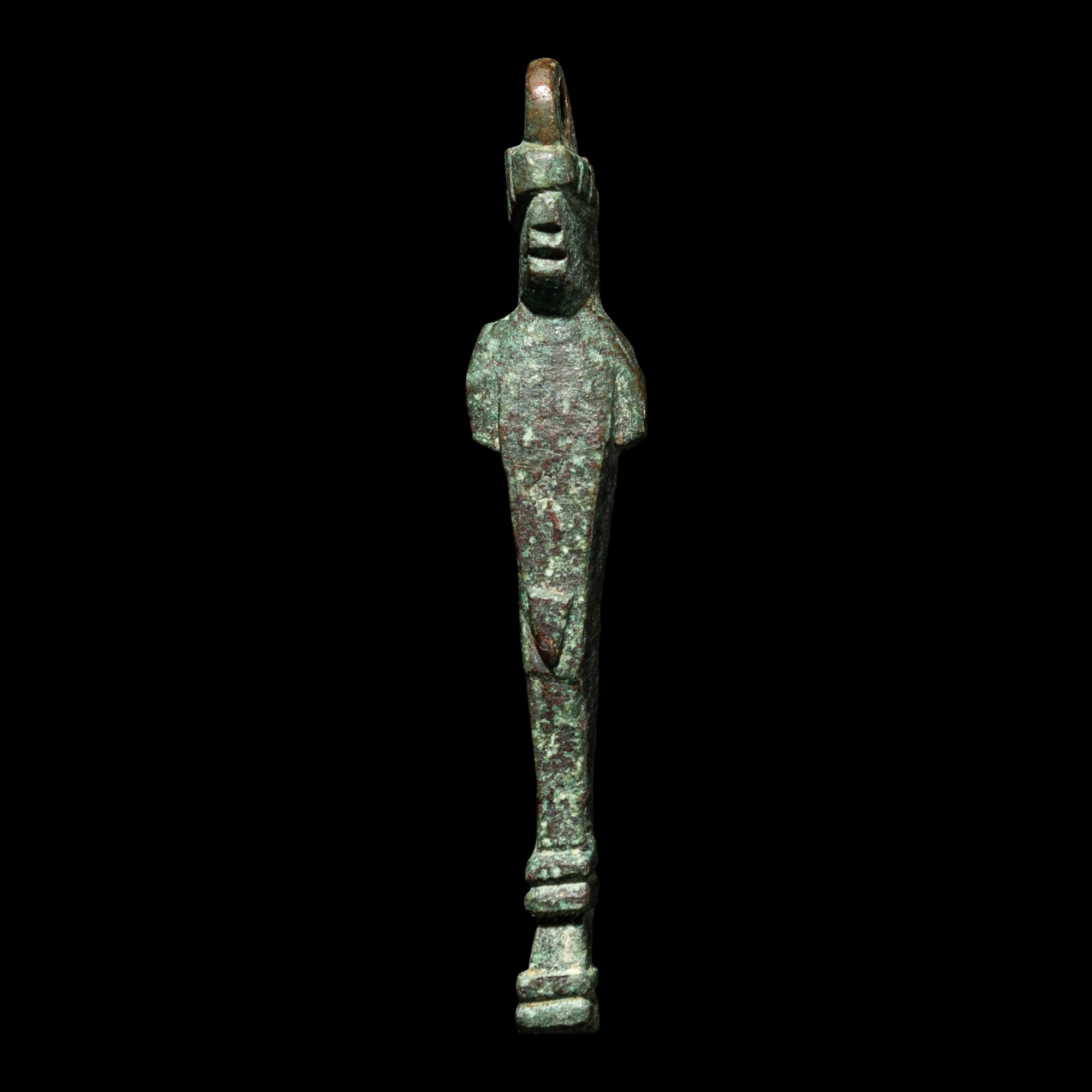 A Roman Bronze Key in the form of a Herm