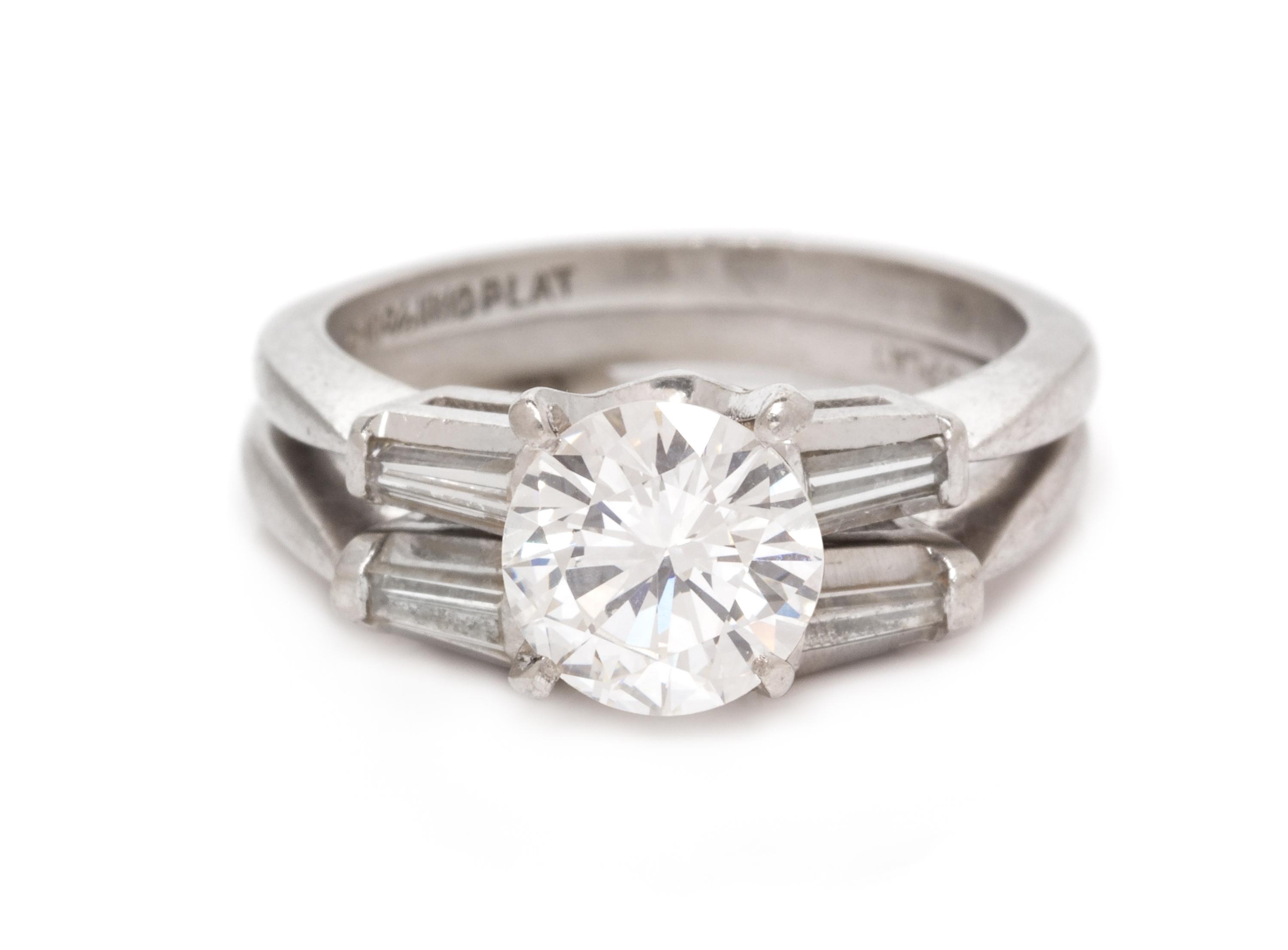 A Platinum and Diamond Ring Set, 5.20 dwts.
