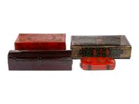 Four Chinese Polychrome Lacquered Boxes