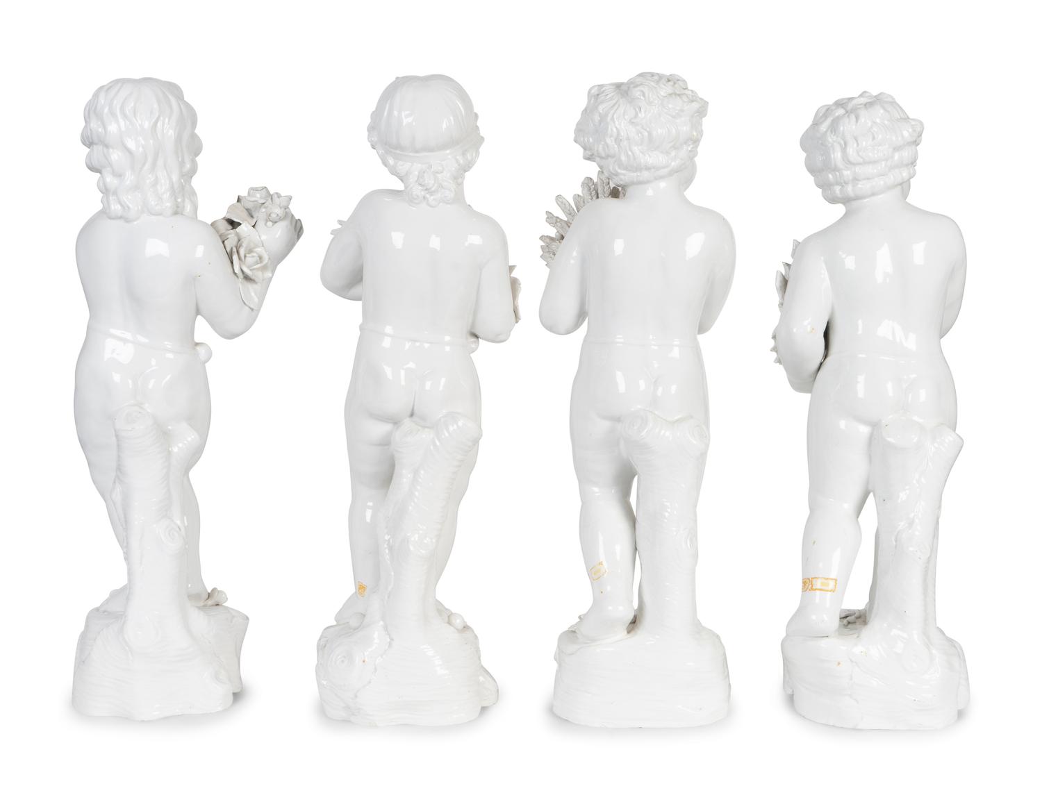 Four Italian White Glazed Ceramic Figures of The Four Seasons — 20TH CENTURY